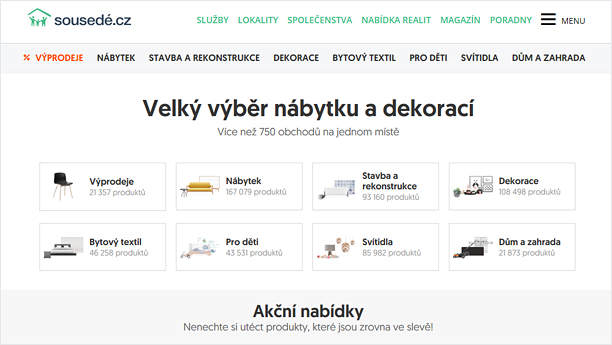 700 obchodů na jednom místě nabytek.Sousedé.cz